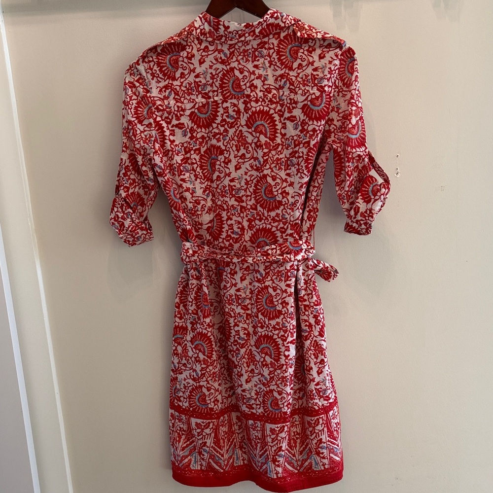Red Floral Women's Dress - Picture 2 of 3